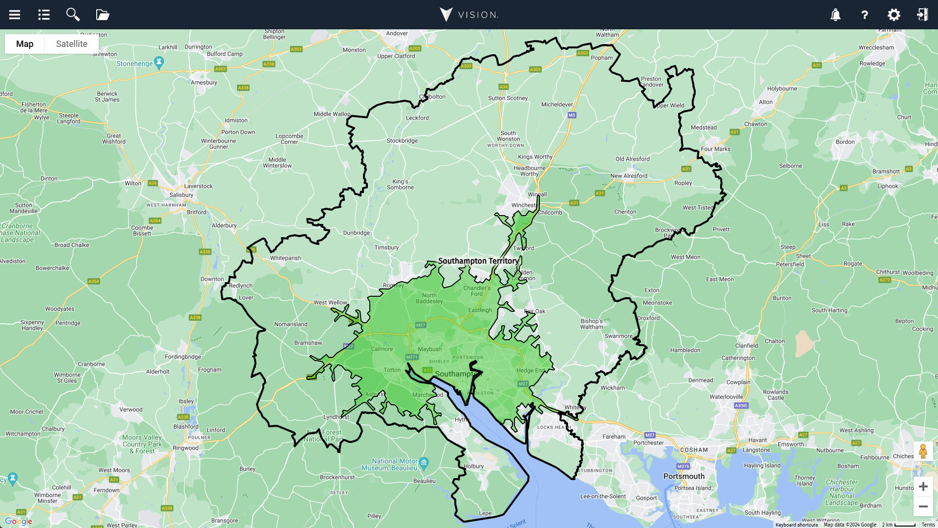 Southampton Territory with 20 Minute Drive Time