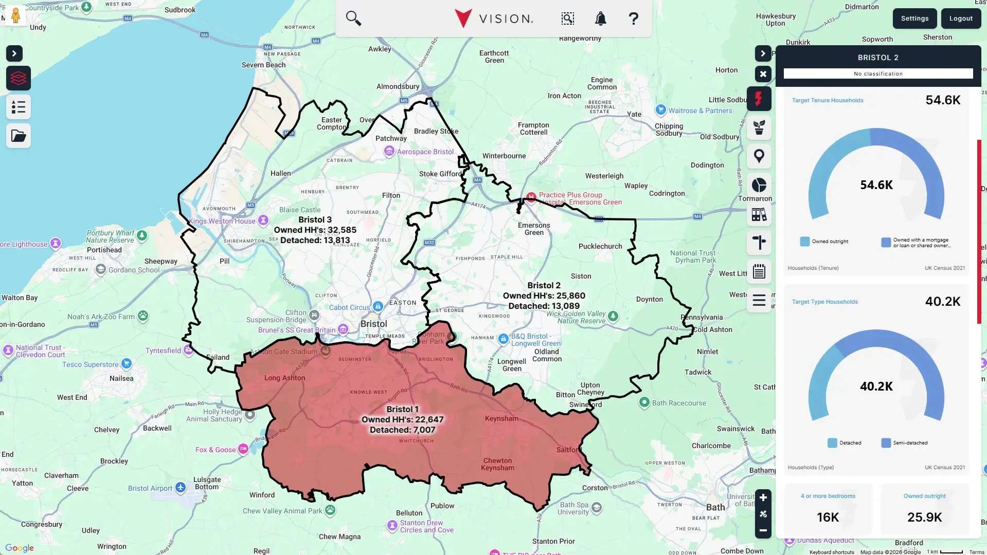 map to show to balance workloads within a business using mapping data