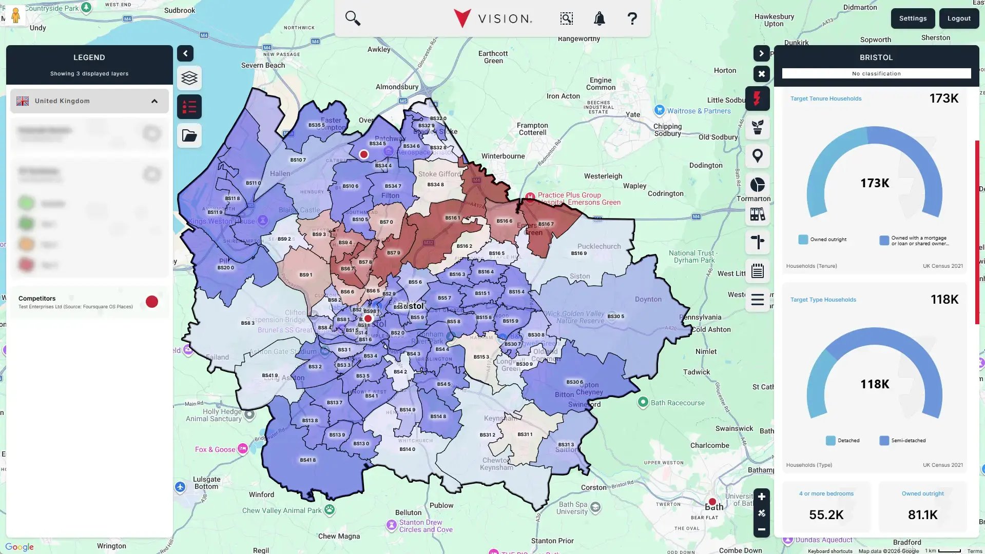 a map showing the gaps competitors have currently missed