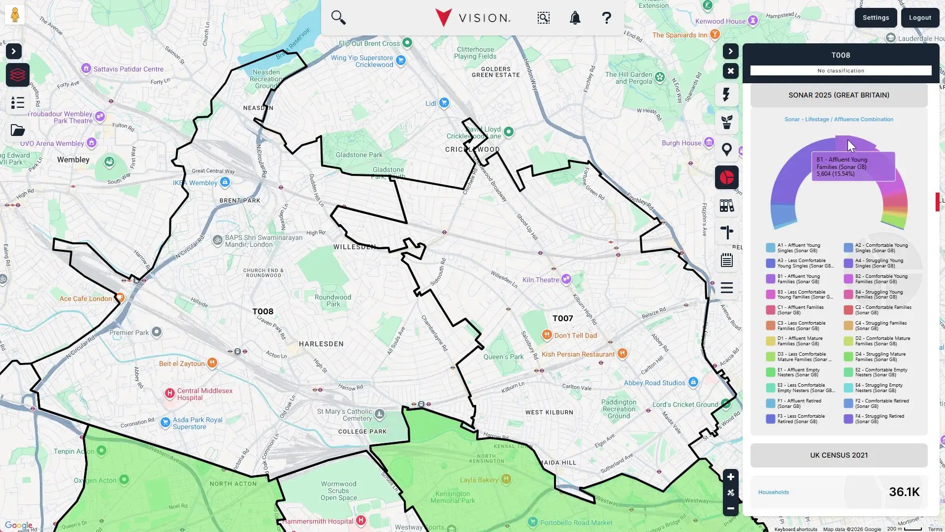 location decision based on UK census data