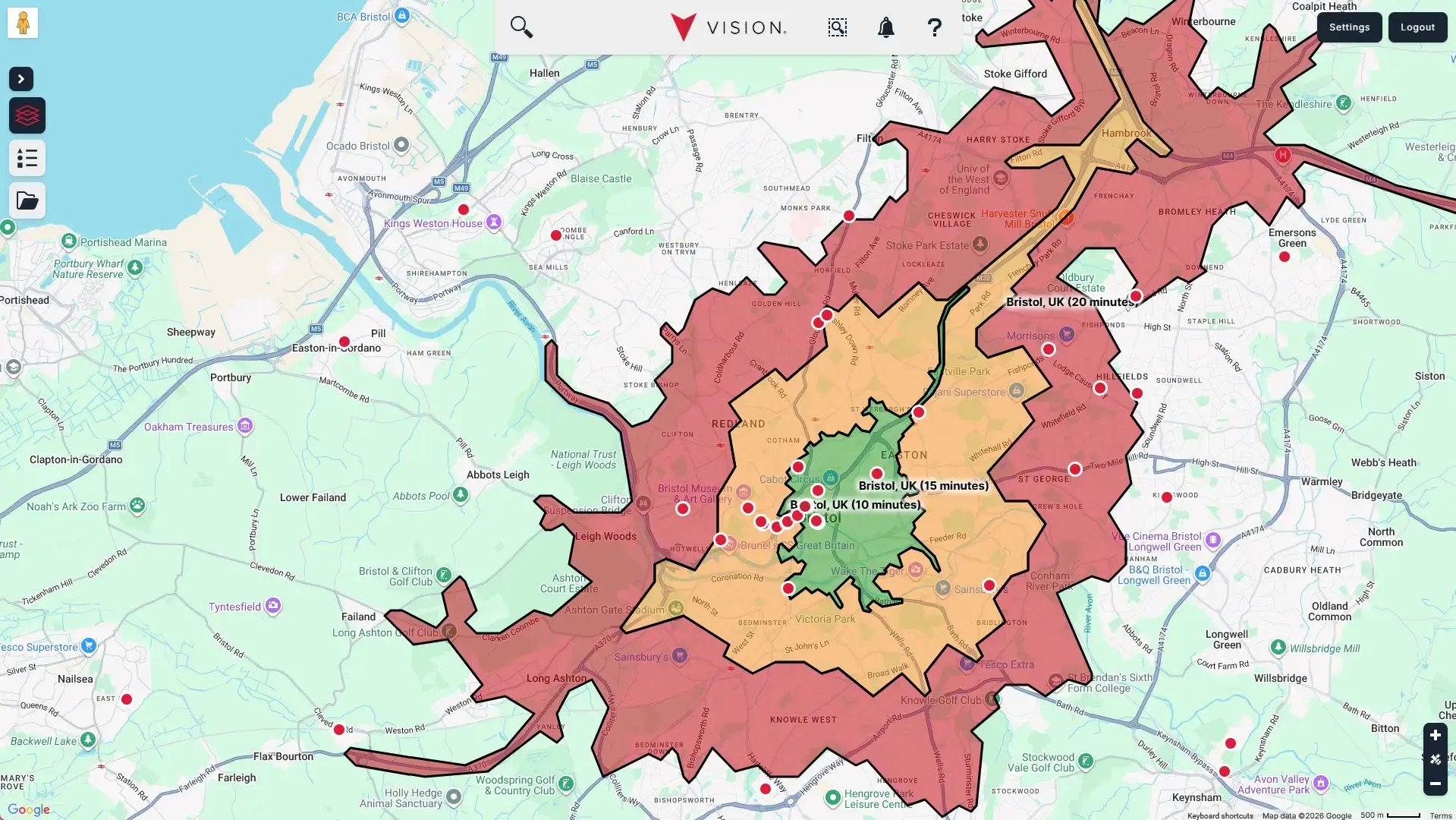 visualisation of a map that shows the large amounts of data to help with market mapping