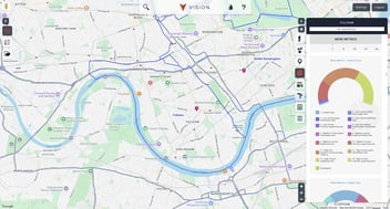 a map within the Vision software which highlights the demographic within an area to help with sales territory planning