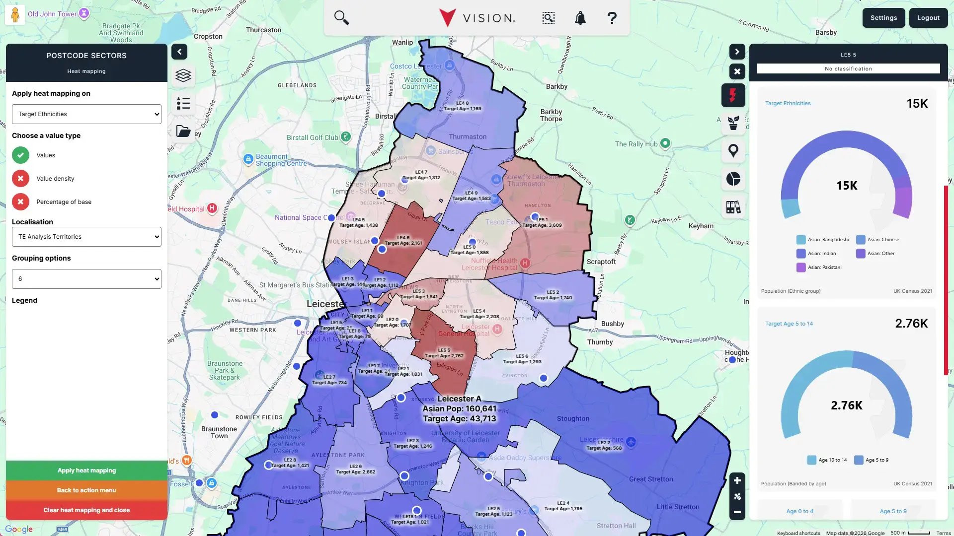 Strategic mapping used to find the best areas on the map for a business location