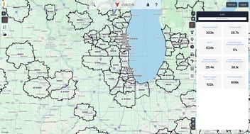 a pre-defined network in the USA which shows what a trade area is